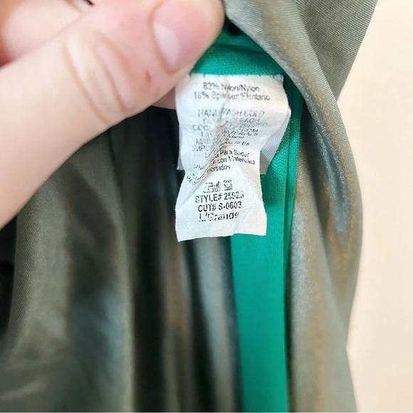 La Scala Olive Green Back Lace-Up Mermaid Dress Gown #25925 Size L - Picture 6 of 8